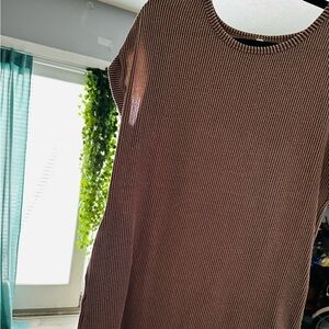 Ribbed Brown Dress